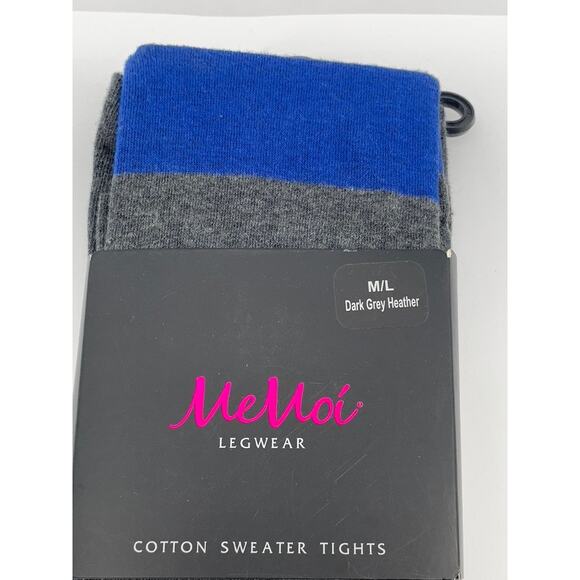 MEMOI Women's Dark Gray Heather Striped-Printed Palette Sweater Tights SZ M/L - Picture 3 of 8